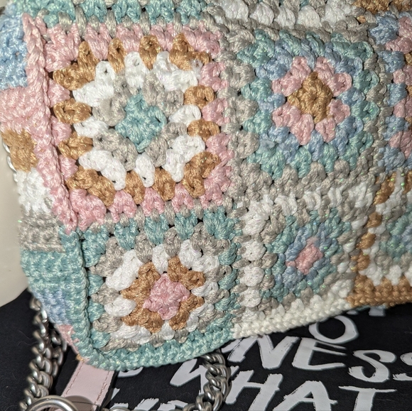 Kurt Geiger EUC Multicolor Pastel Crochet Shoulder Bag - Picture 4 of 11